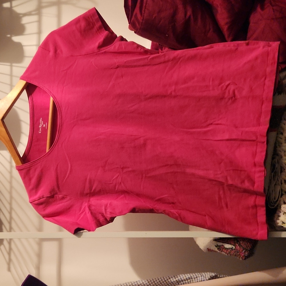 Hot Pink Kim Rogers 95/5 cotton/spandex short sleeve shirt - Picture 1 of 2